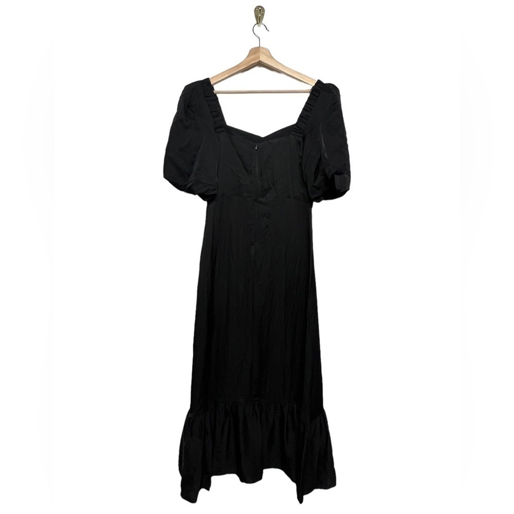 NWT SANDRO Falbala Rhinestone Embellished Cutout Midi Dress Black 6 - Picture 13 of 16